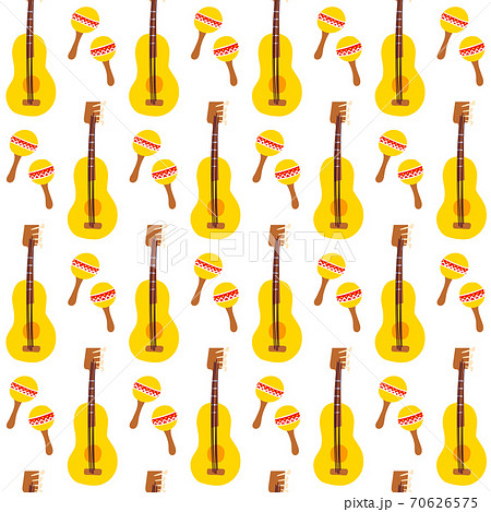 Maracas Guitar Seamless Pattern 70626575