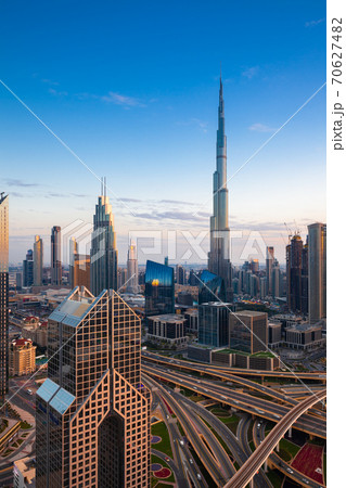 Dubai skyline at dusk, UAE. 70627482