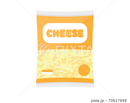 袋に入ったとろけるチーズのイラストのイラスト素材