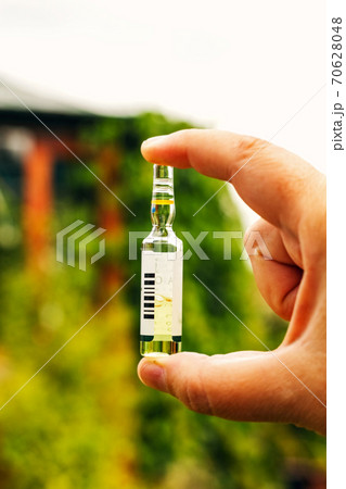 Real medicinal ampoule in hand Real medicinal ampoule in hand 70628048