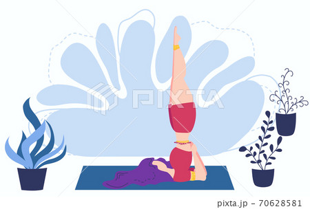 Girl at greenhouse or home garden with plants growing in pots. Relaxed young woman enjoying rest. Girl meditates. 70628581