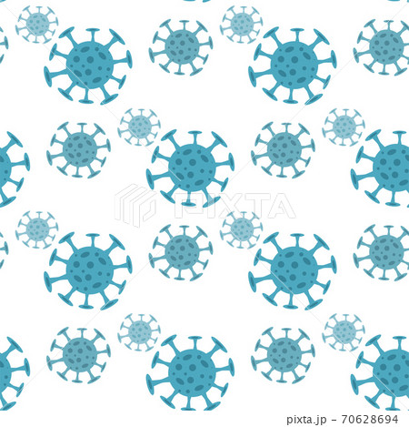Seamless pattern with coronavirus virus in...のイラスト素材 [70628694] - PIXTA