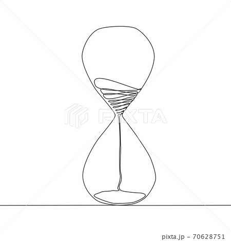 An Hourglass Is Drawn On A Single Line On A のイラスト素材