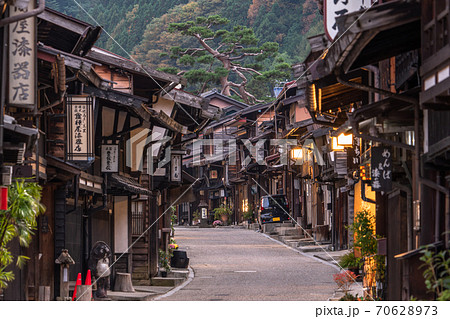 長野県 奈良井宿 木曽の宿場町の写真素材