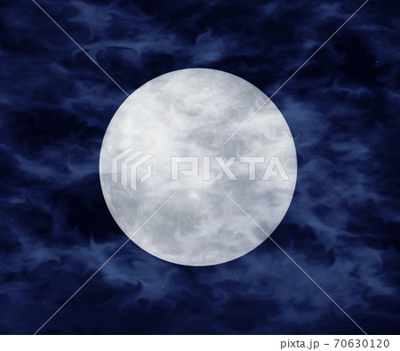 Full moon with clouds at dark night sky background. 3d illustration Full moon with clouds at dark night sky background. 3d illustration 70630120