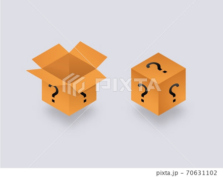 Mysterious Secret Box Open And Closed Isometry のイラスト素材