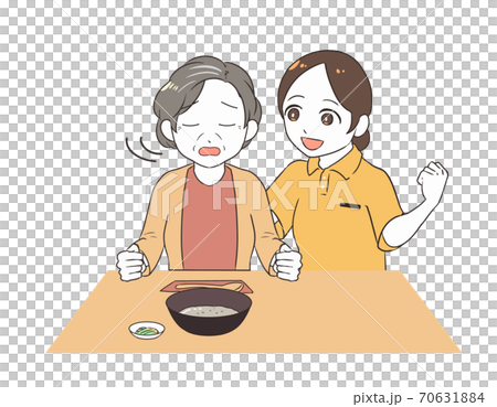 不喜歡粥的老婦,女性照顧者 不喜歡粥的老婦,女性照顧者 70631884