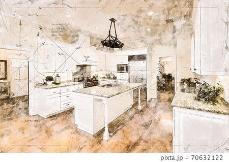 Beautiful Custom Kitchen Concept Design Drawing Beautiful Custom Kitchen Concept Design Drawing 70632122