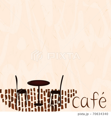 カフェのテーブルとコーヒの文字背景 カフェのイメージイラスト のイラスト素材
