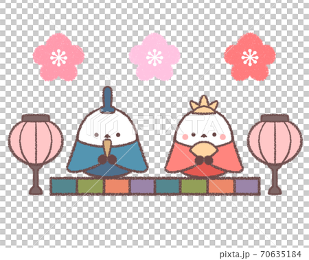 ひな人形シマエナガ-梅の花付き ひな人形シマエナガ-梅の花付き 70635184