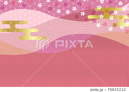 桜 和柄 年賀状 背景 桜 和柄 年賀状 背景 70635212