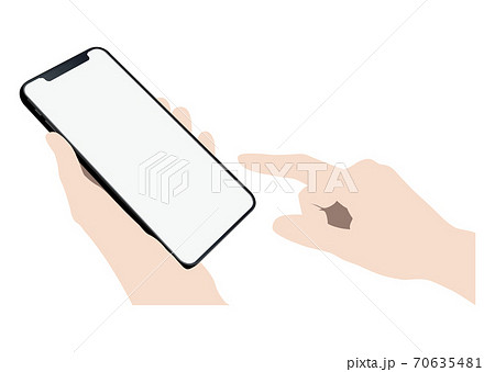 スマートフォンを操作する手のイラスト素材