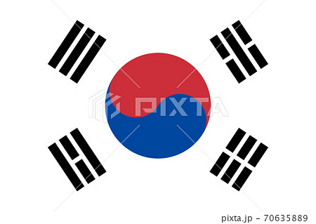 韓国国旗のベクターイラスト（縁線なし）