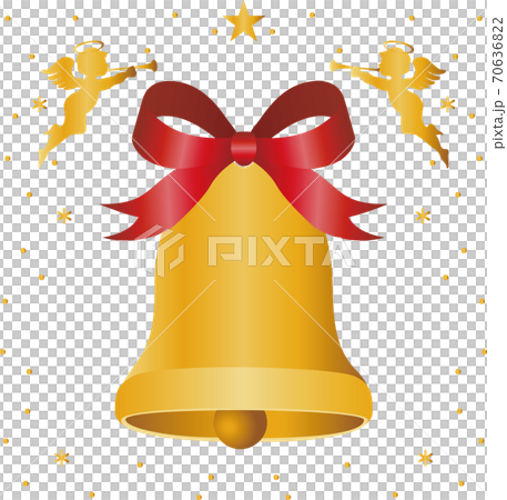 聖誕節聖誕節的鐘聲和天使插圖素材 70636822