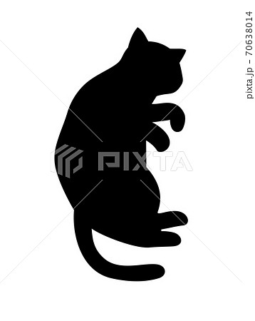 寝転ぶ猫のシルエットのイラスト素材 [70638014] - PIXTA
