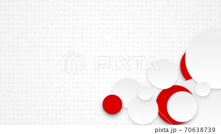 ランダムな大きさの丸いデボス加工の白背景の上に大小の丸い物体 16 9 のイラスト素材