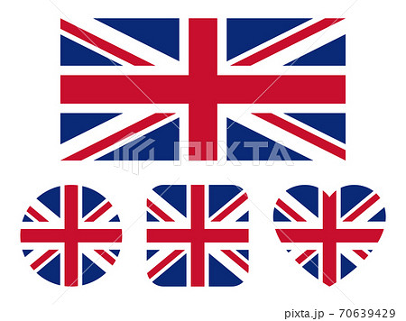 イギリス国旗のバリエーションセット ユニオンジャック のイラスト素材