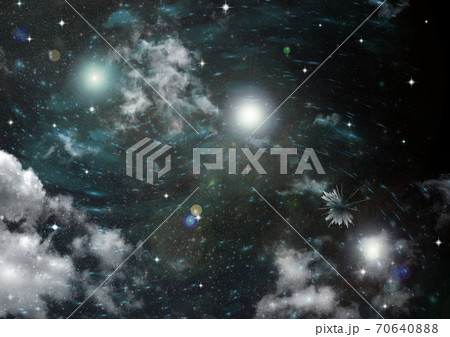 galaxy in a free space. 3D rendering 70640888