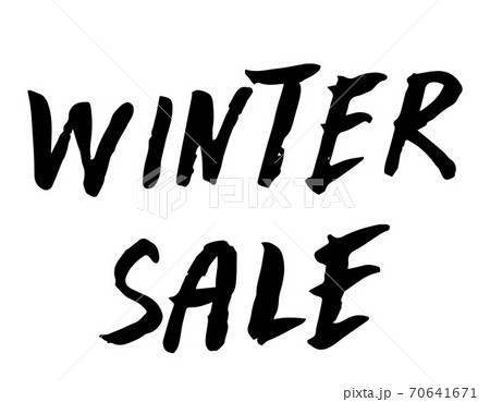 Winter sale hand written inscription on white background. 70641671