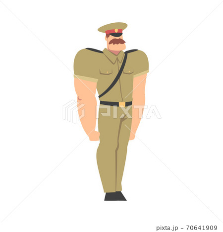 Military Man in Khaki Uniform, Army Soldier Character Cartoon Style Vector Illustration 70641909