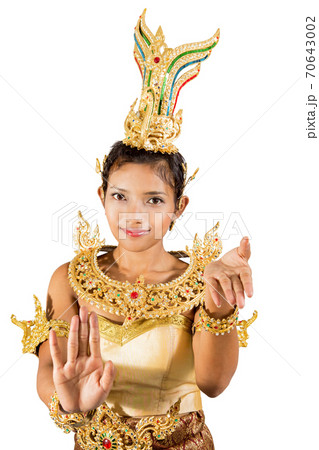Thai dancer on a white background Thai dancer on a white background 70643002