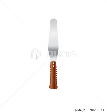 Frosting spatula with wooden handle. Vector illustration isoalted on white background. Suitable for 3d Realistic Mockup. 27/35 70643041