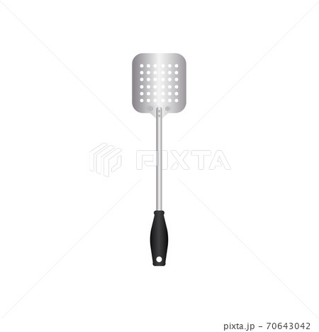 Spatula utensil vector illustration isoalted on white background. Metal tool for cooking with heat resistant handle. Suitable for 3d Realistic Mockup. 25/35 70643042