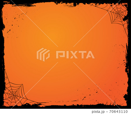 The vector medium rectangle banner size Halloween gradient orange template background with black layer border, moon, bat, pumpkin The vector medium rectangle banner size Halloween gradient orange template background with black layer border, moon, bat, pumpkin 70643110