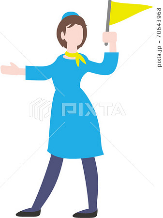 ガイド 女性 旗 ガイド 女性 旗 70643968