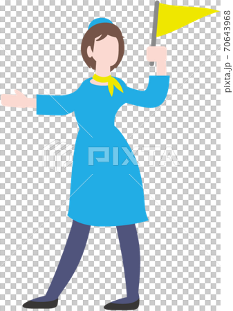 ガイド 女性 旗 ガイド 女性 旗 70643968