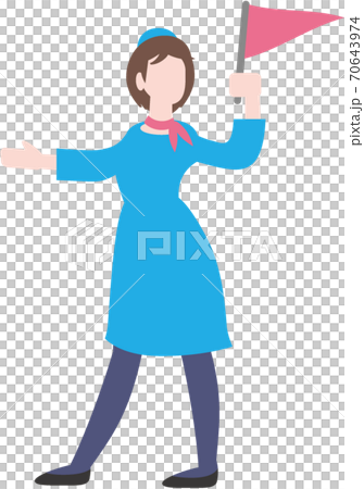 ガイド 女性 旗 ガイド 女性 旗 70643974