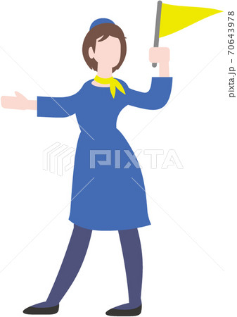 ガイド 女性 旗 ガイド 女性 旗 70643978