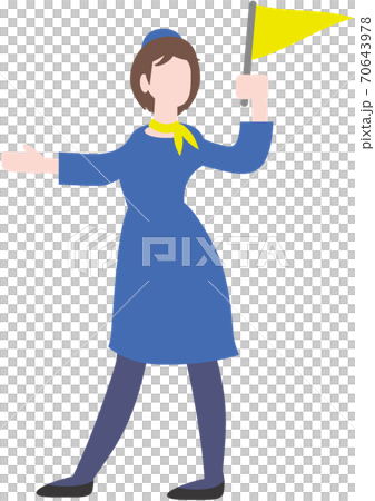 ガイド 女性 旗 ガイド 女性 旗 70643978