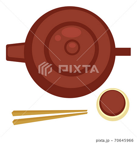 Teapot with small cup and sticks, chinese ceremony Teapot with small cup and sticks, chinese ceremony 70645966