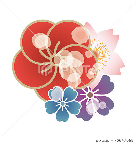 和風の花飾りのイラスト素材