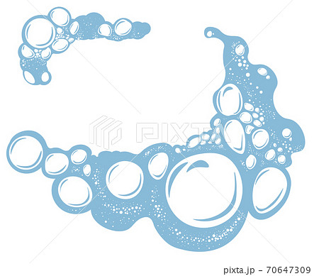 Foamy water with bubbles, washing or cleaning vector 70647309