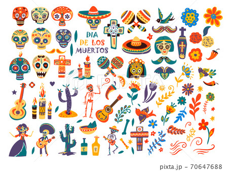 Dia de los muertos, cultural symbols and icons Dia de los muertos, cultural symbols and icons 70647688