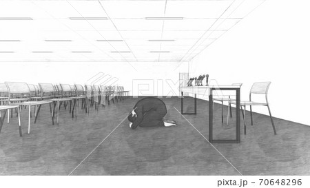記者会見場　男性土下座　イラスト6 70648296