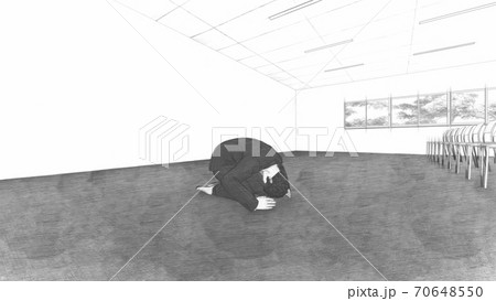 記者会見場 男性土下座 机無し イラスト4 記者会見場 男性土下座 机無し イラスト4 70648550