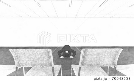 記者会見場 男性土下座 机無し イラスト2のイラスト素材 記者会見場 男性土下座 机無し イラスト2のイラスト素材