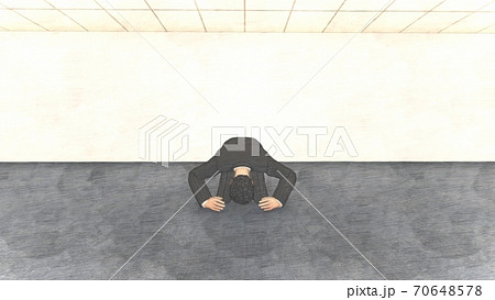 記者会見場 男性土下座 机無し イラスト3 記者会見場 男性土下座 机無し イラスト3 70648578