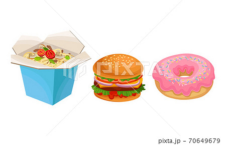 Fast Food with Udon-noodle and Hamburger Vector Set Fast Food with Udon-noodle and Hamburger Vector Set 70649679