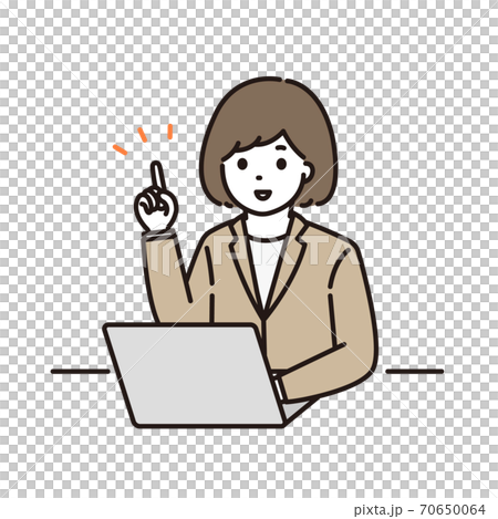 Business woman pointing computer 70650064