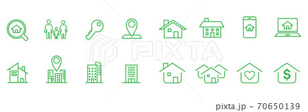 Real Estate icons collection vector Real Estate icons collection vector 70650139