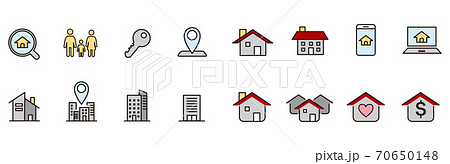 Real Estate icons collection vector Real Estate icons collection vector 70650148