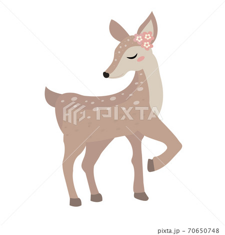 Cute deer icon flat, cartoon style. Vector illustration 70650748