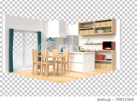 Plain dining kitchen 3DCG Plain dining kitchen 3DCG 70653369