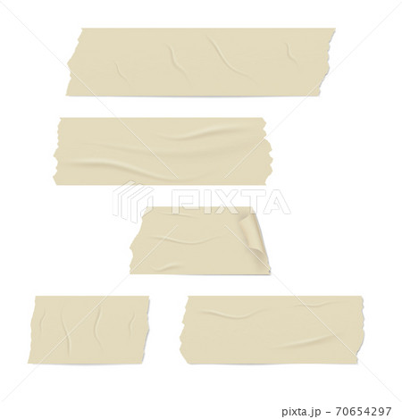 Slices of a adhesive tape with shadow and wrinkles. 70654297