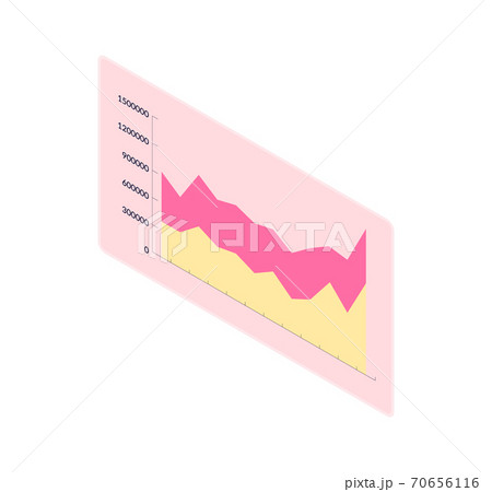 Pink Chart with Horizontal Increase Scale Vector 70656116