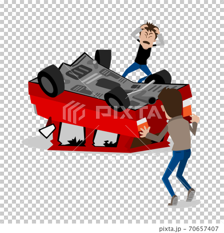 People worried about overturned cars 70657407